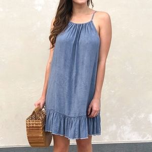 Ruffle Hem Halter Dress